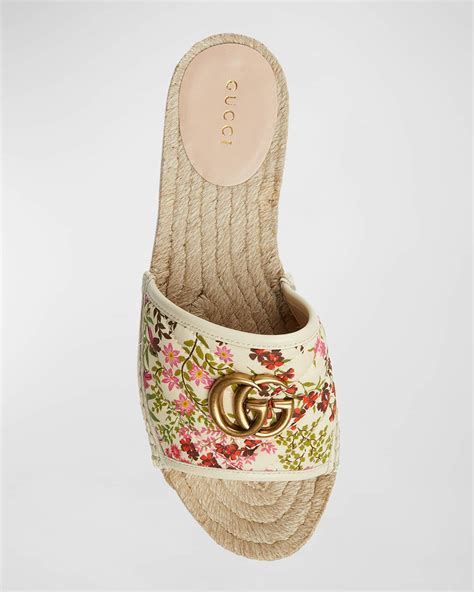 gucci espadrille flats pilar gg|Gucci pilar platform espadrille sandals.